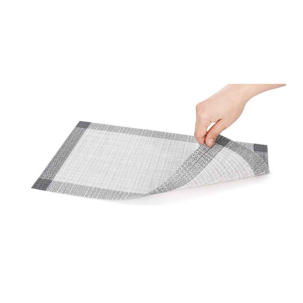 Set de table gris & noir en tissu tissé serré, sous-verres, napperons pour repas, Pratique et Élégant pour Votre Table