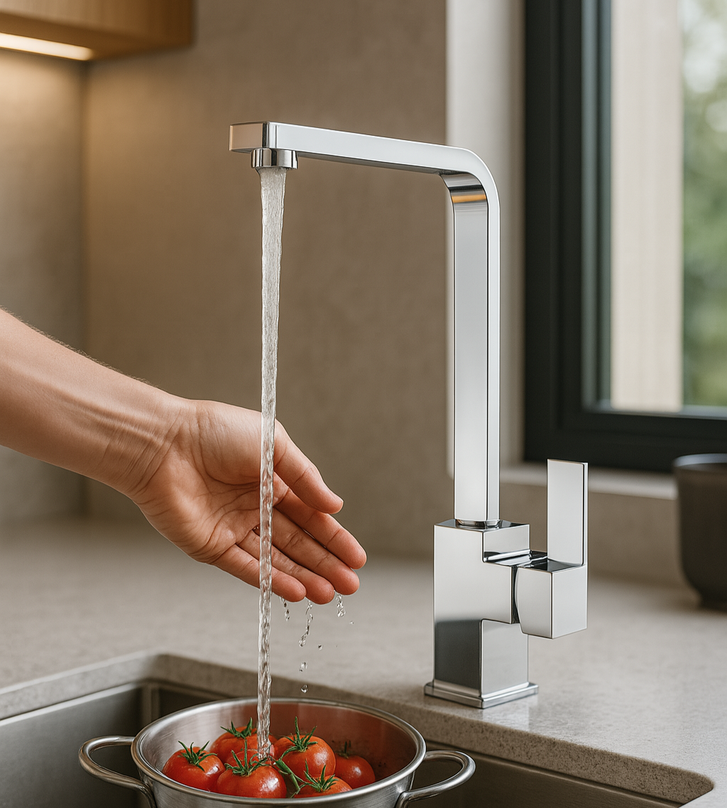 Mitigeur carré pour salle de bains ou cuisine