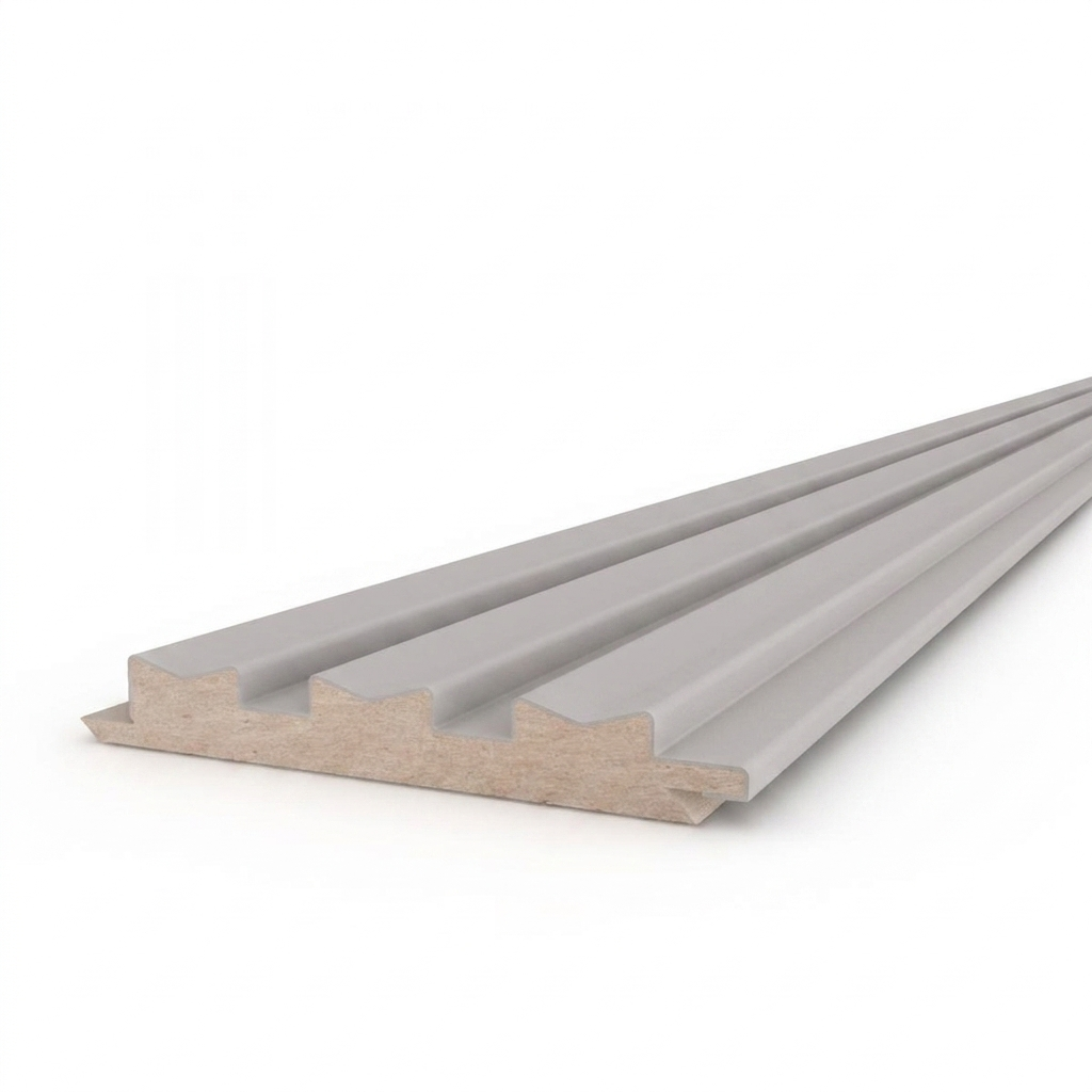 Lames Mural 3D PVC/MDF Mat grey Drawer 1880
