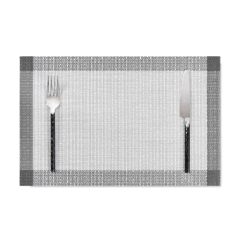 Set de table gris & noir en tissu tissé serré, sous-verres, napperons pour repas, Pratique et Élégant pour Votre Table