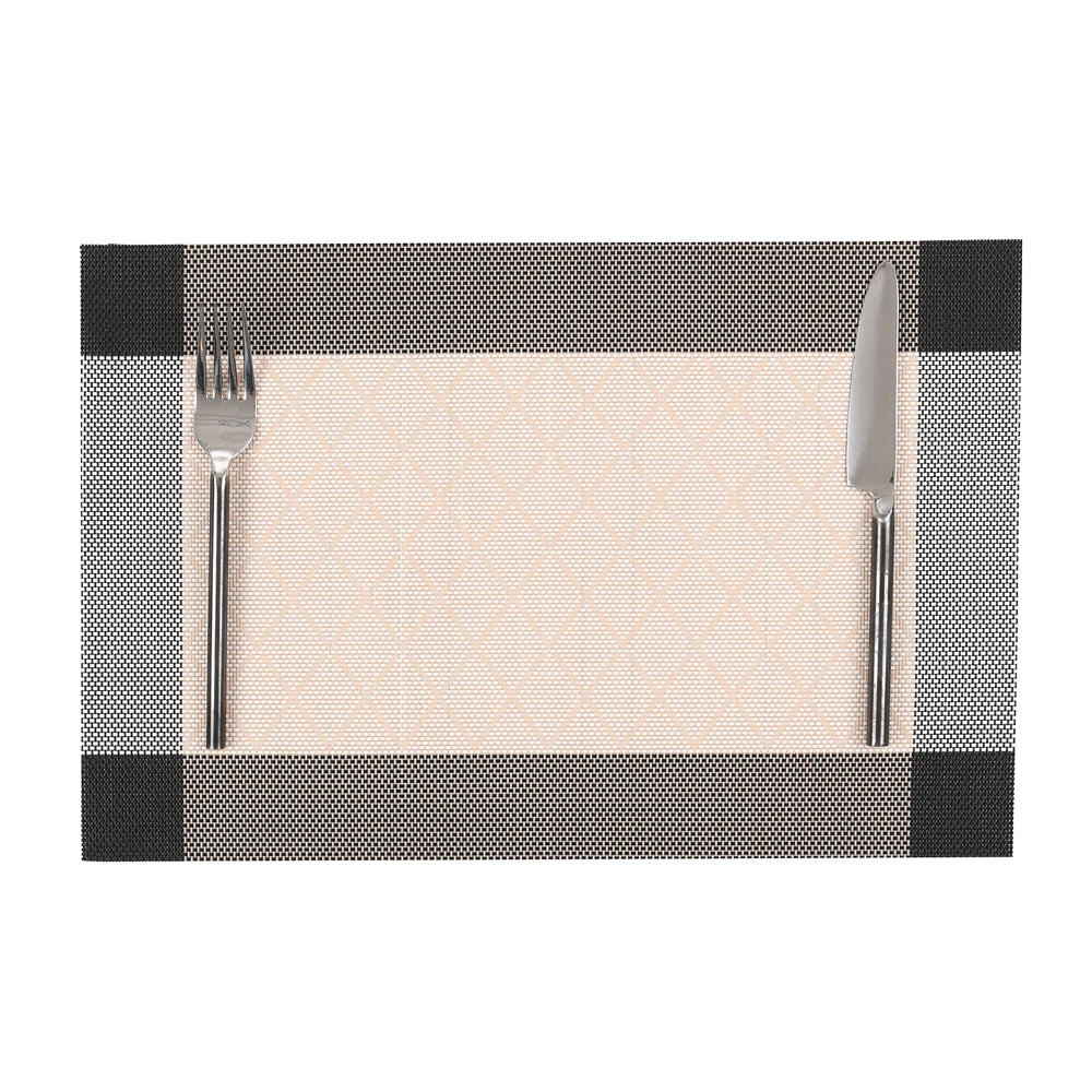 Set de table Grey & Black en tissu tissé serré, sous-verres, napperons pour repas, Pratique et Élégant pour Votre Table